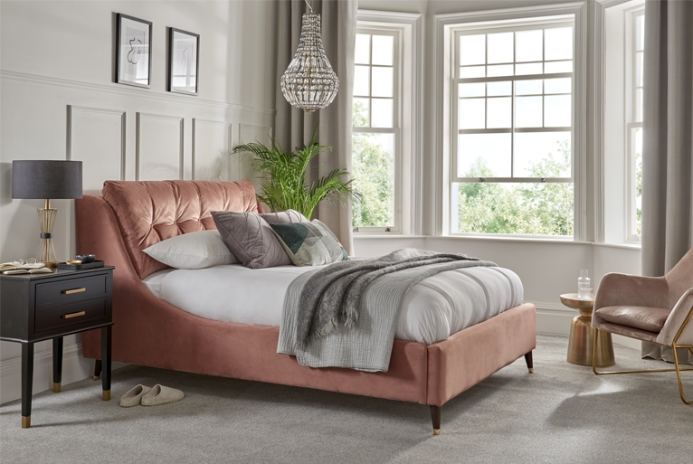 Ralph Bed Frame in Lumino Old Rose